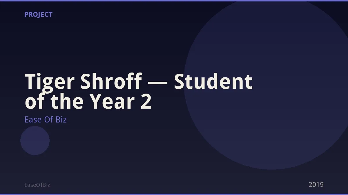 Tiger Shroff — Student of the Year 2