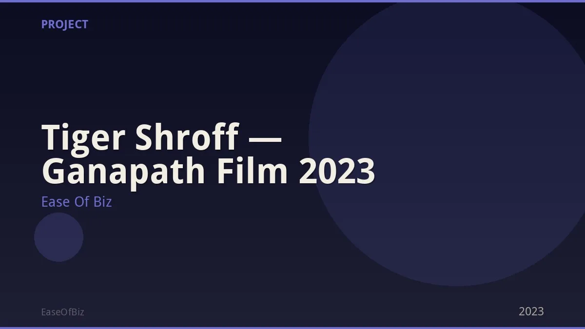 Tiger Shroff — Ganapath Film 2023