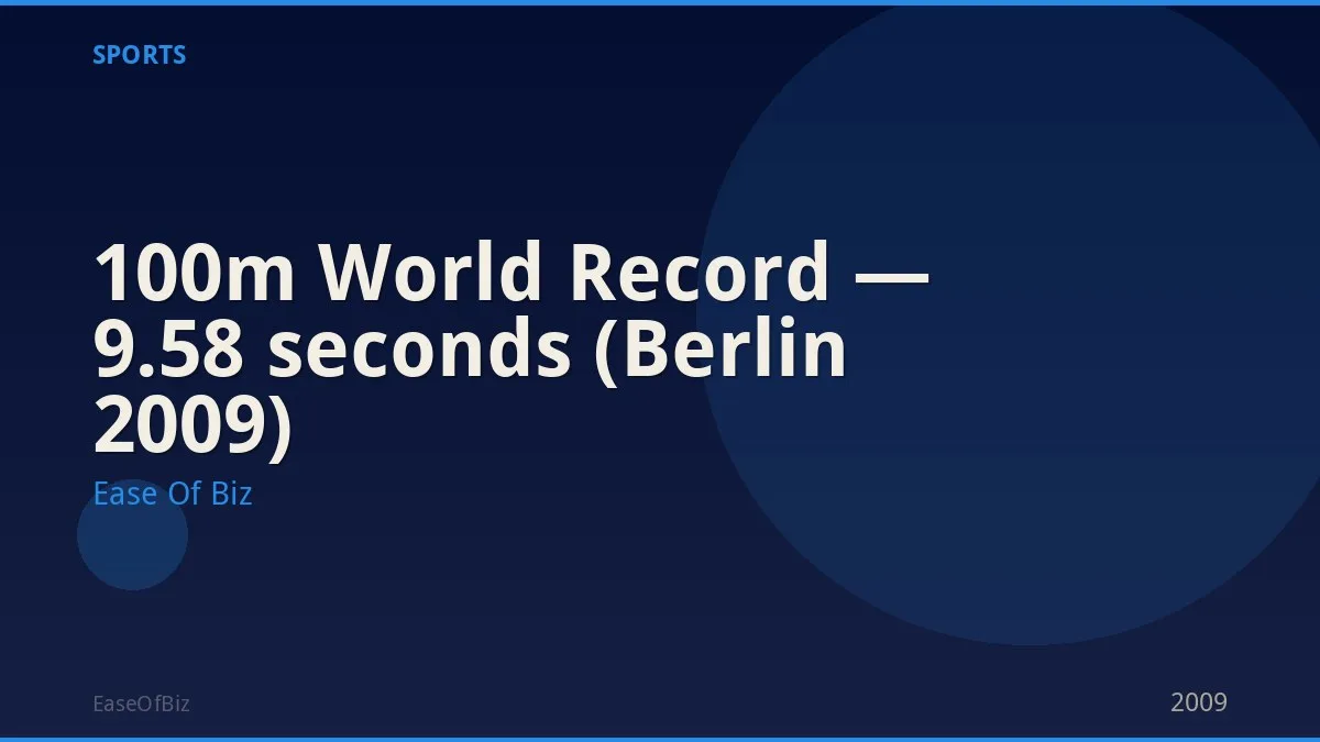 100m World Record — 9.58 seconds (Berlin 2009)