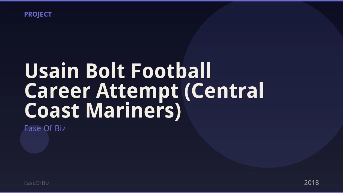 Usain Bolt Football Career Attempt (Central Coast Mariners)