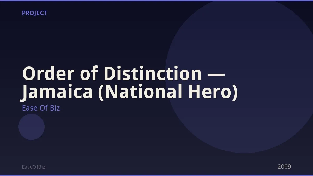 Order of Distinction — Jamaica (National Hero)
