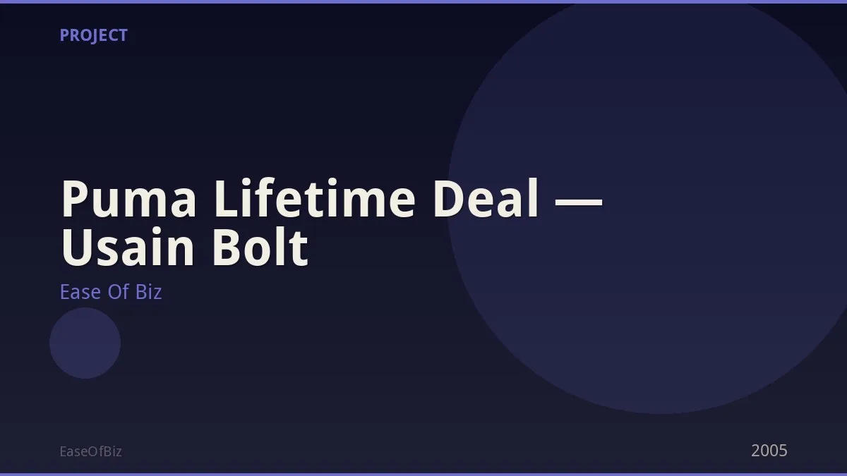 Puma Lifetime Deal — Usain Bolt