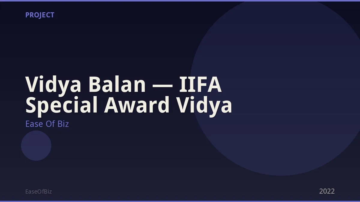 Vidya Balan — IIFA Special Award Vidya
