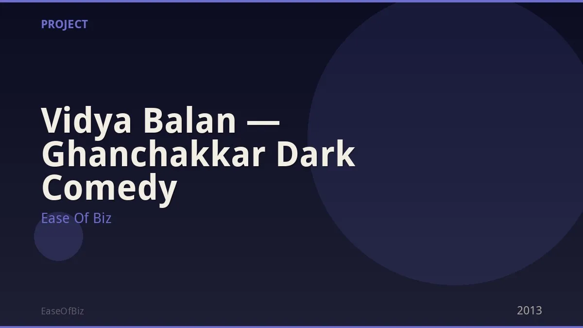 Vidya Balan — Ghanchakkar Dark Comedy