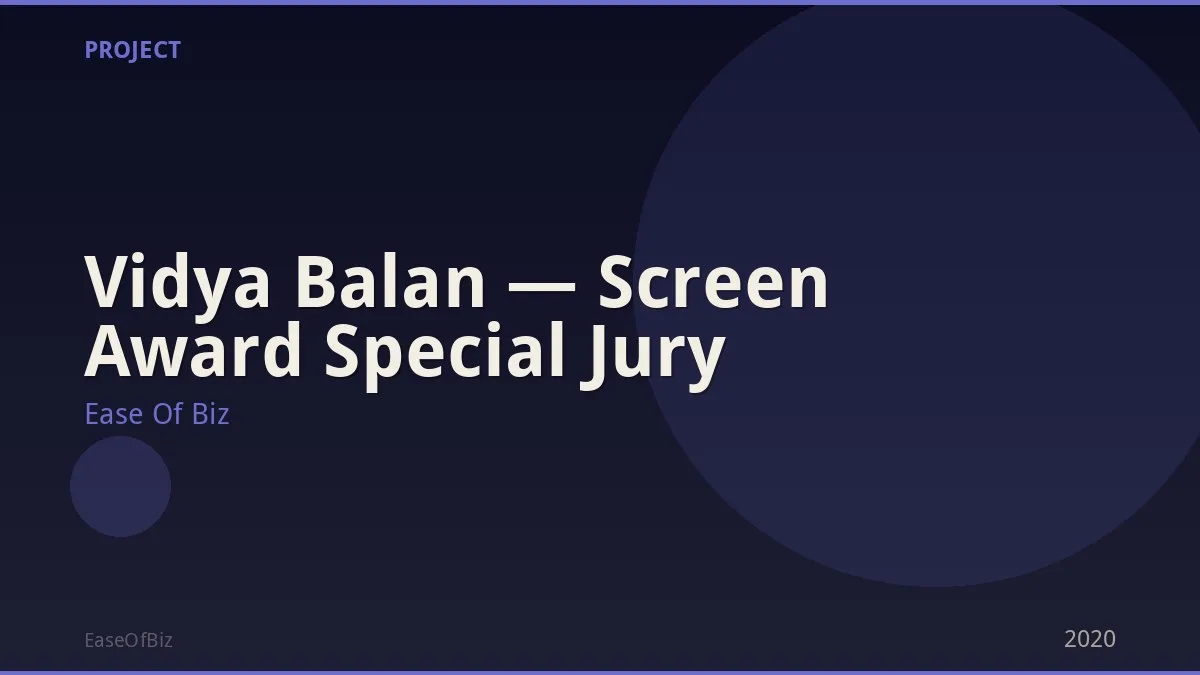 Vidya Balan — Screen Award Special Jury