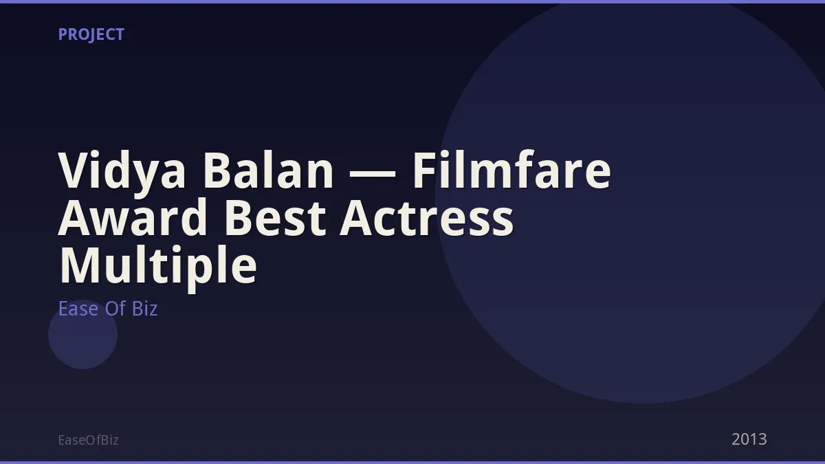 Vidya Balan — Filmfare Award Best Actress Multiple
