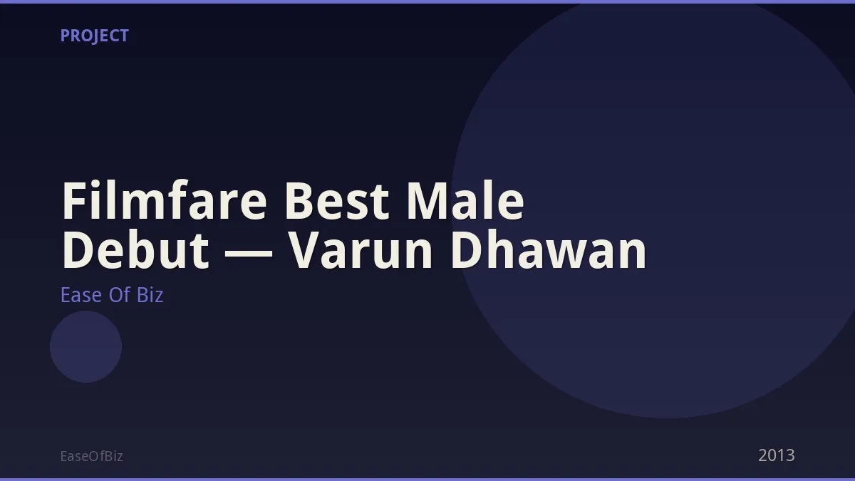 Filmfare Best Male Debut — Varun Dhawan