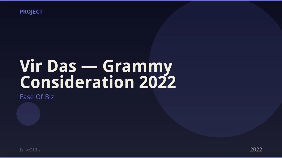 Vir Das — Grammy Consideration 2022
