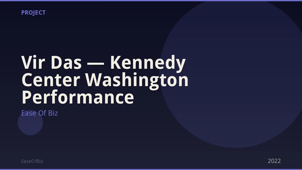 Vir Das — Kennedy Center Washington Performance