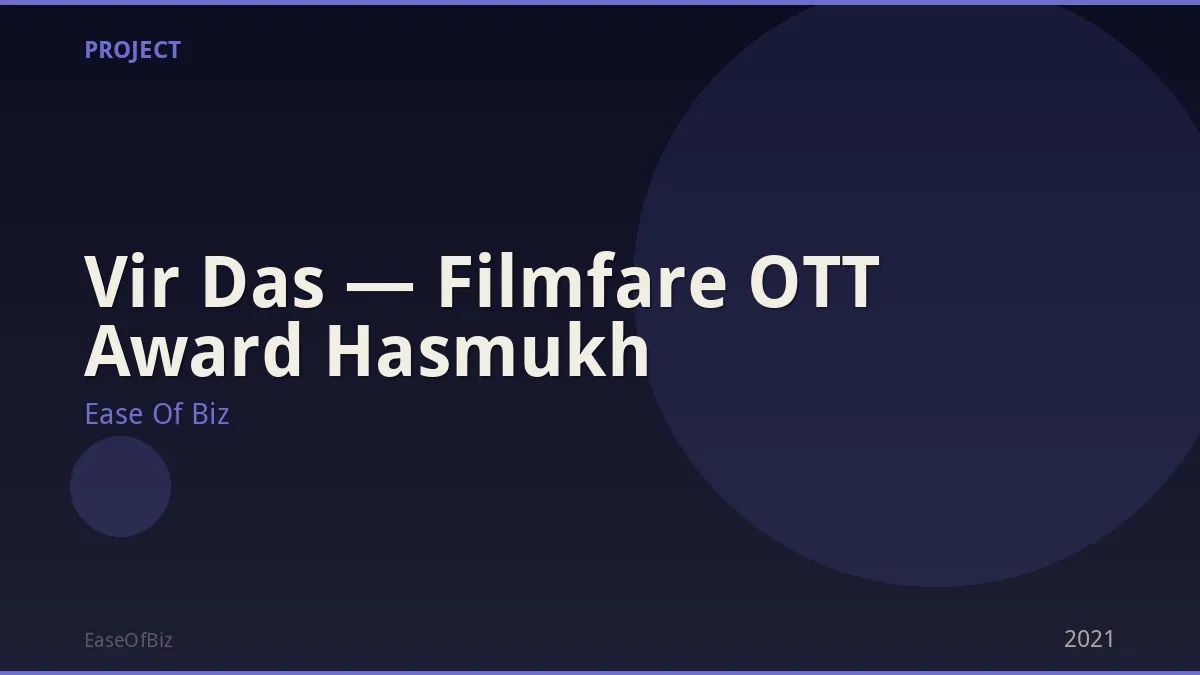Vir Das — Filmfare OTT Award Hasmukh