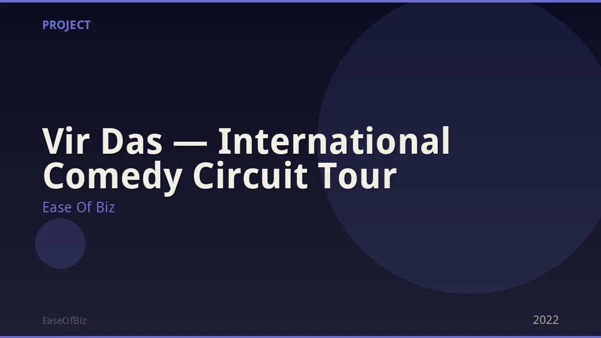 Vir Das — International Comedy Circuit Tour
