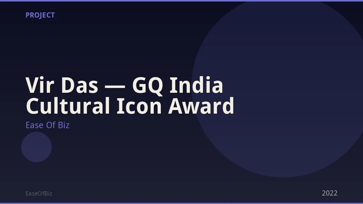 Vir Das — GQ India Cultural Icon Award