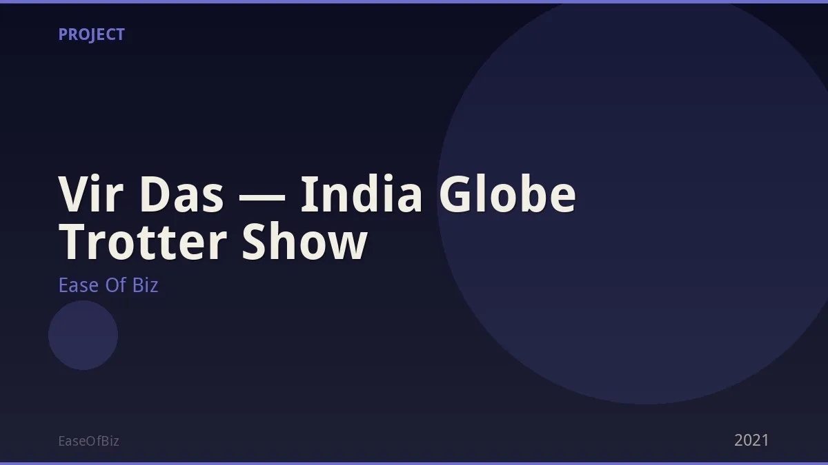 Vir Das — India Globe Trotter Show