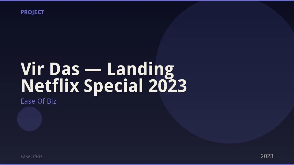 Vir Das — Landing Netflix Special 2023