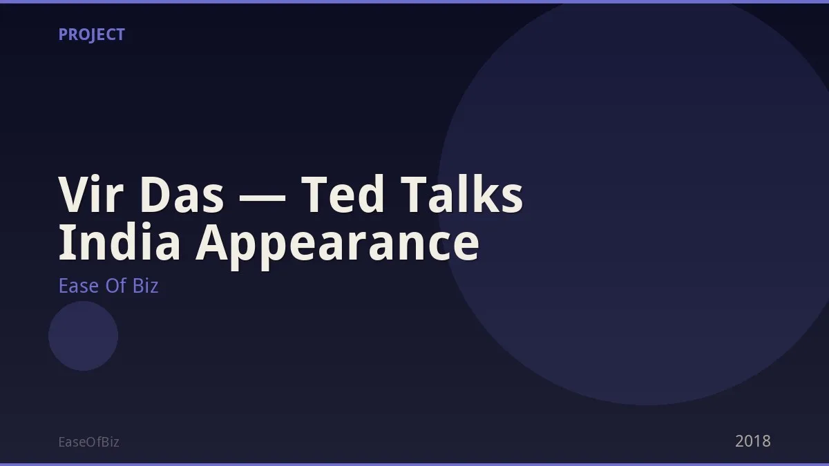 Vir Das — Ted Talks India Appearance