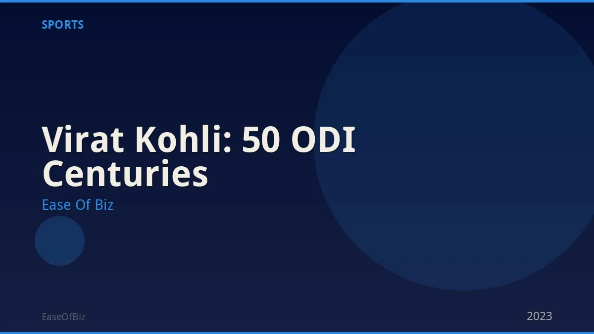 Virat Kohli: 50 ODI Centuries