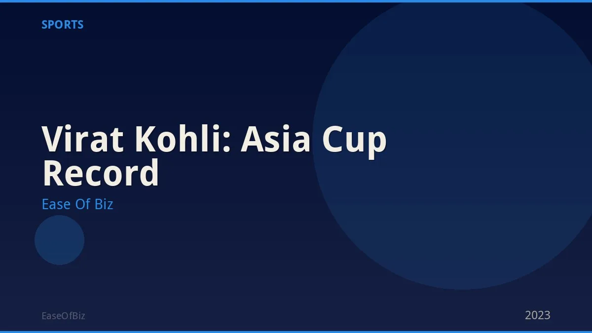Virat Kohli: Asia Cup Record