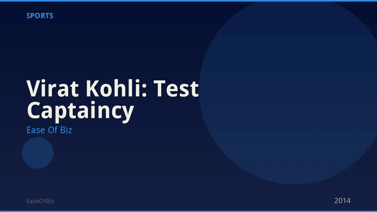 Virat Kohli: Test Captaincy