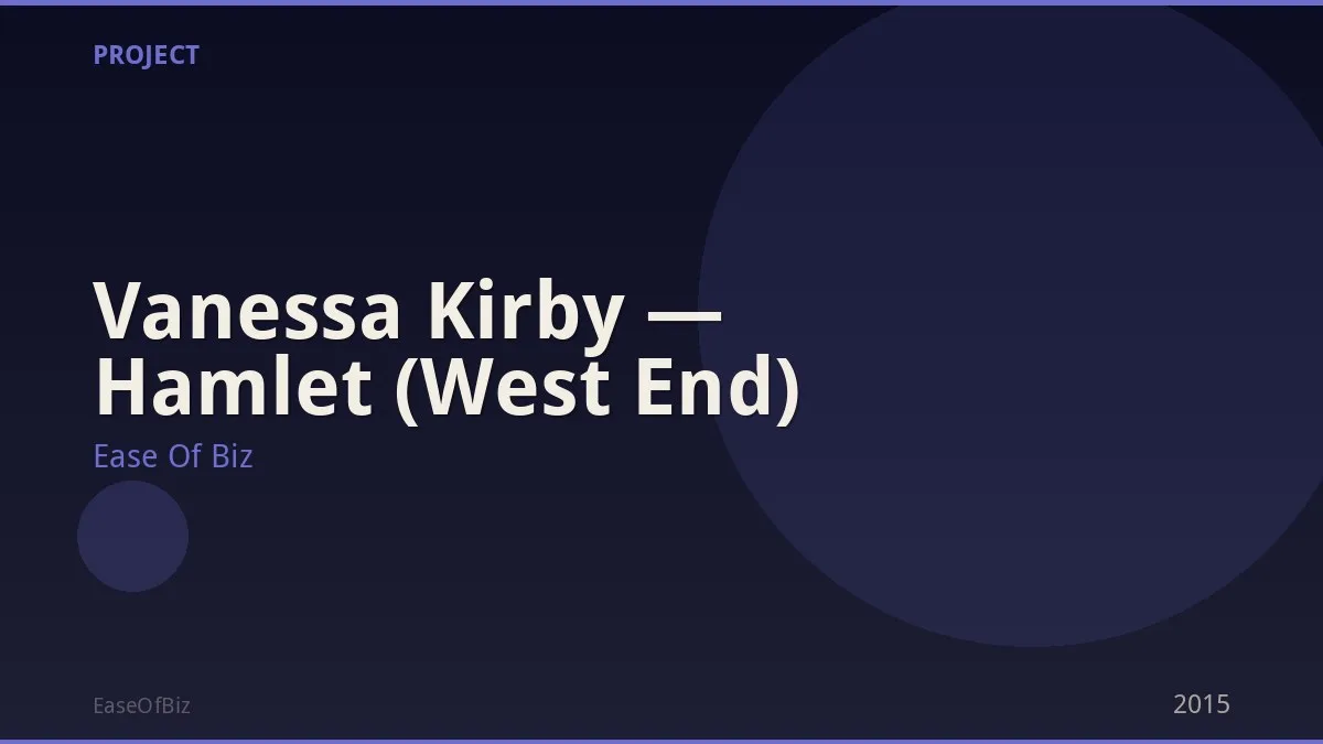 Vanessa Kirby — Hamlet (West End)