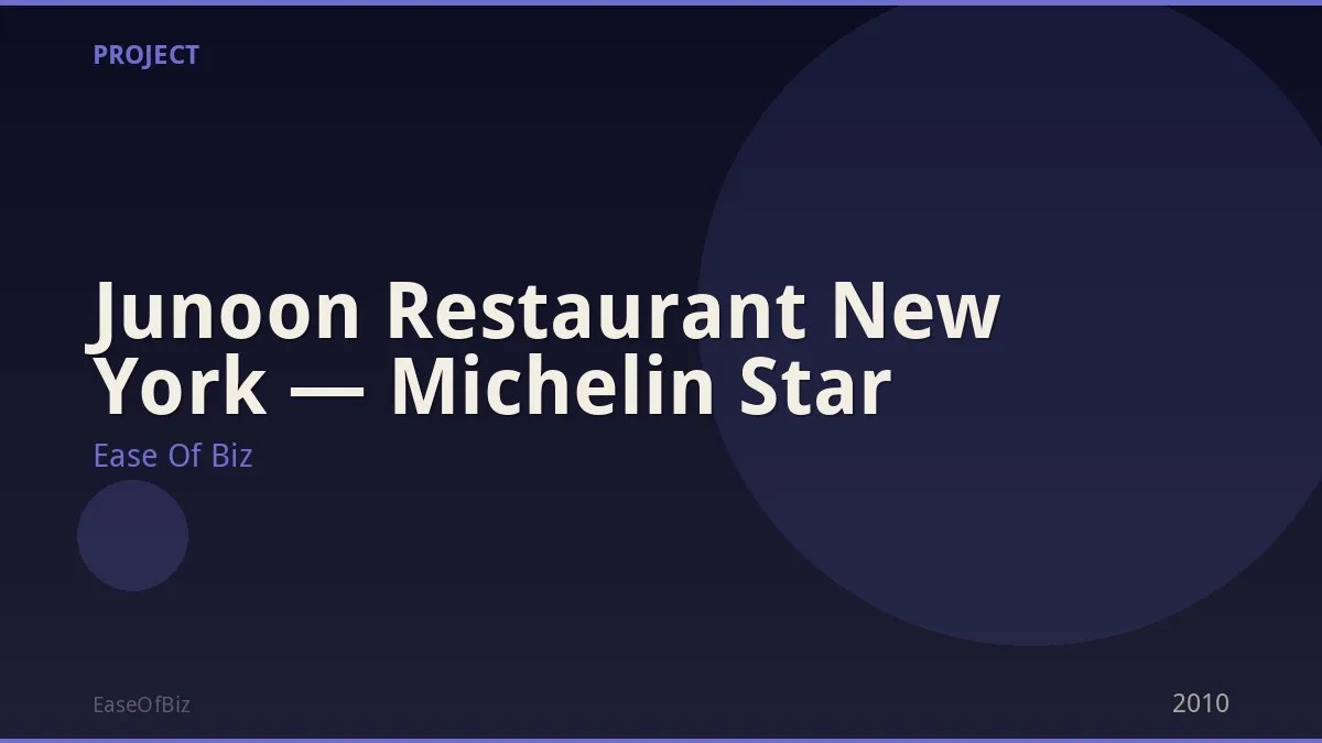 Junoon Restaurant New York — Michelin Star