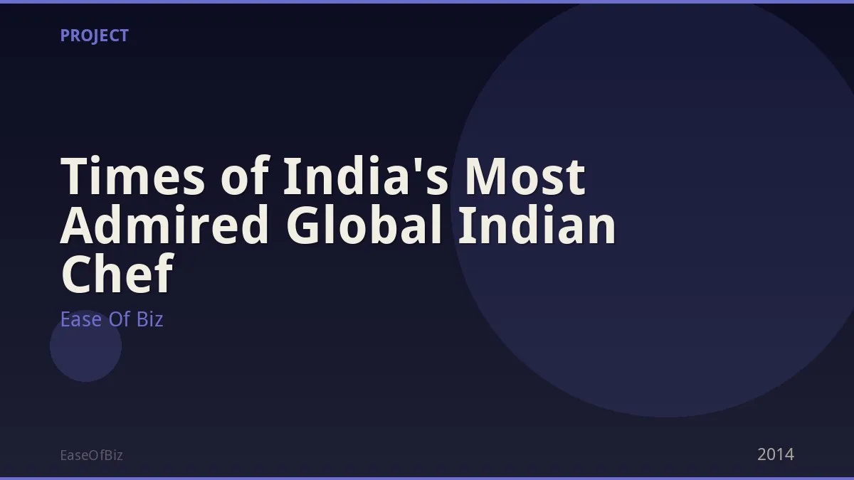 Times of India's Most Admired Global Indian Chef
