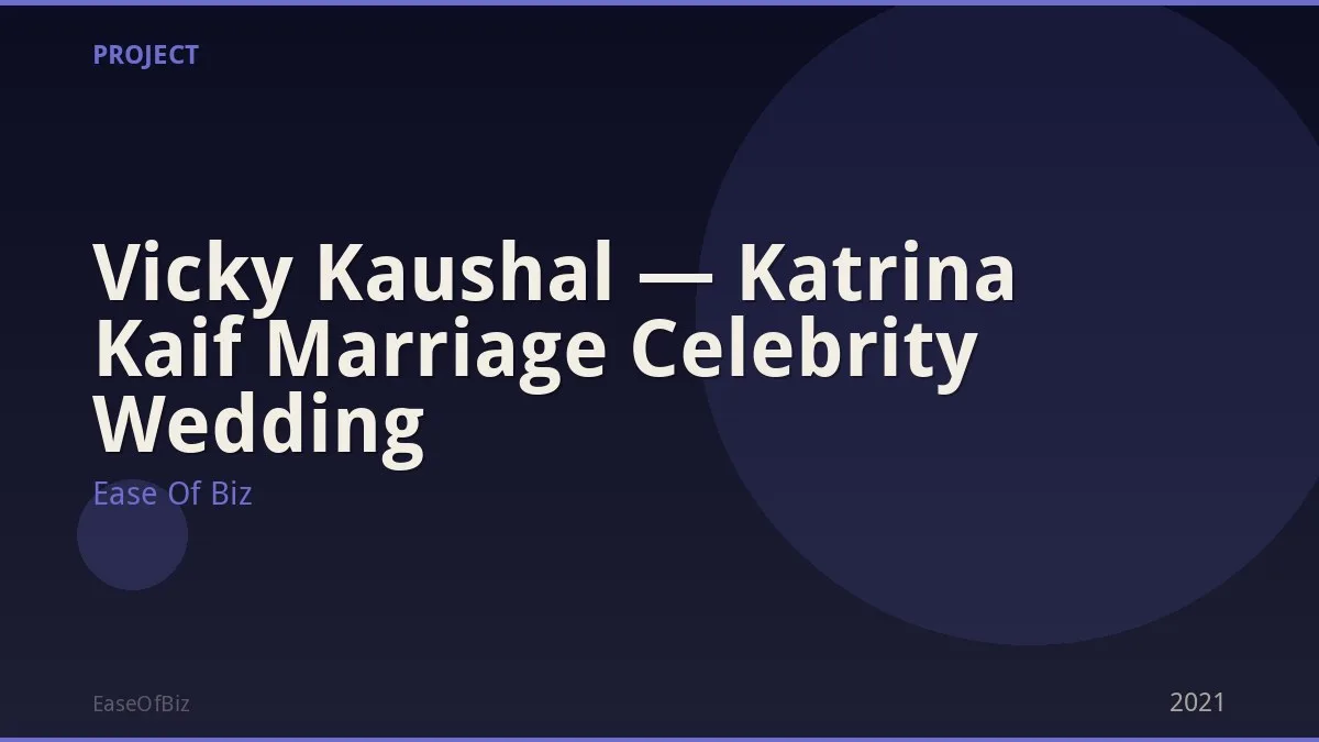 Vicky Kaushal — Katrina Kaif Marriage Celebrity Wedding