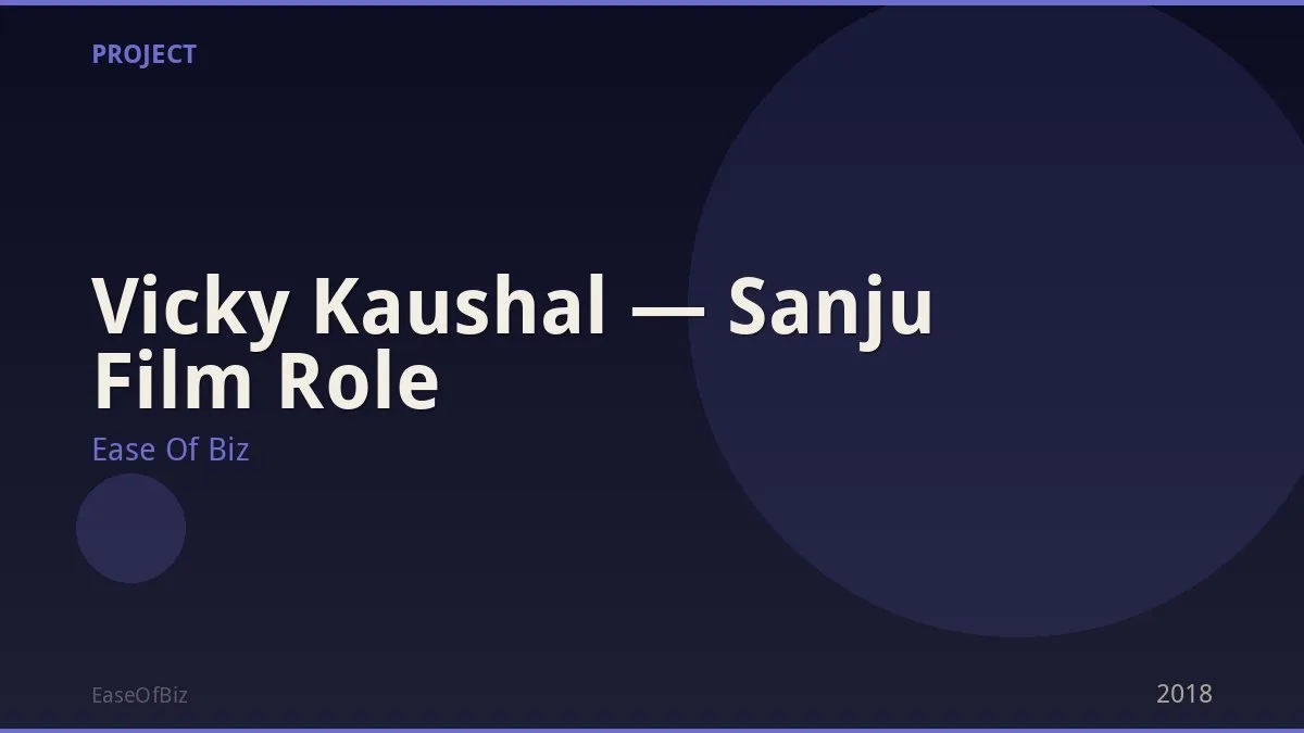 Vicky Kaushal — Sanju Film Role