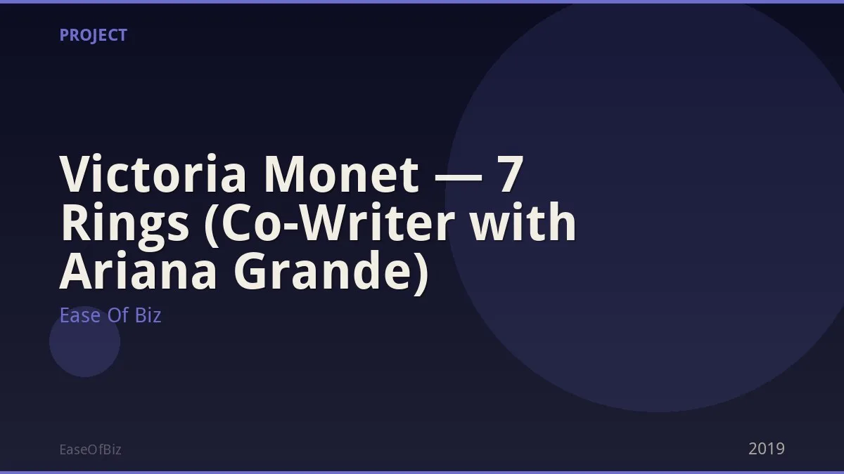 Victoria Monet — 7 Rings (Co-Writer with Ariana Grande)