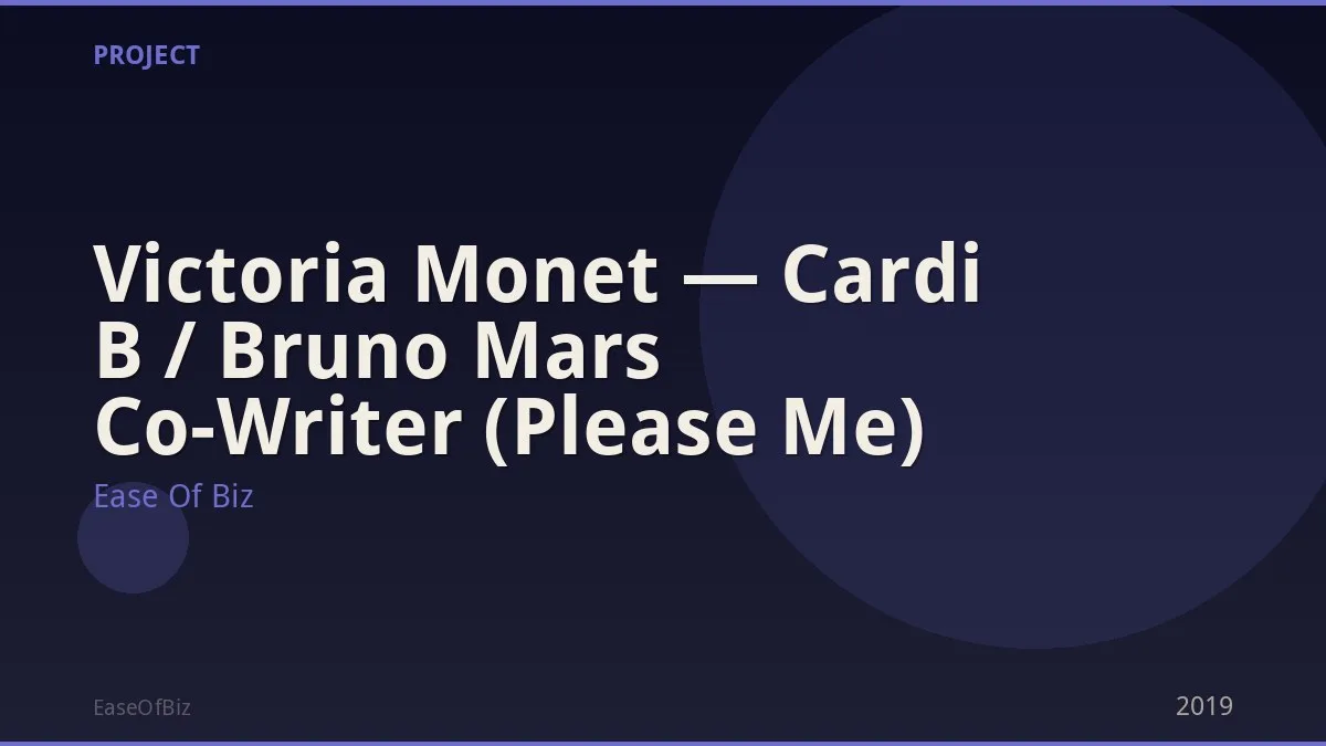 Victoria Monet — Cardi B / Bruno Mars Co-Writer (Please Me)