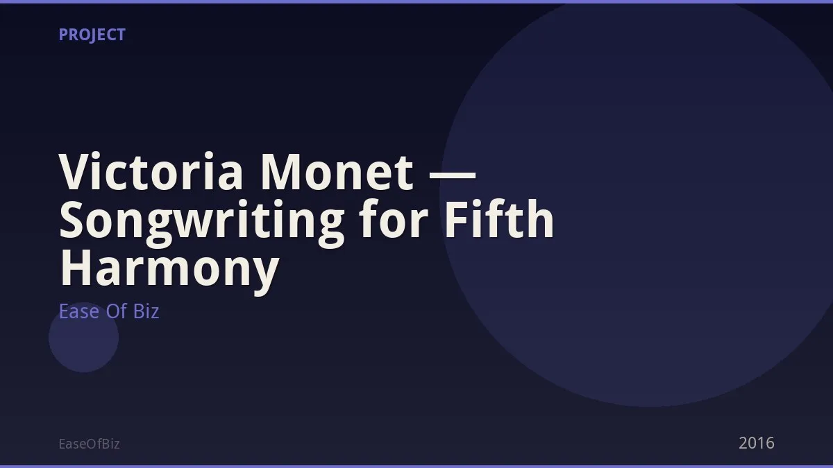 Victoria Monet — Songwriting for Fifth Harmony