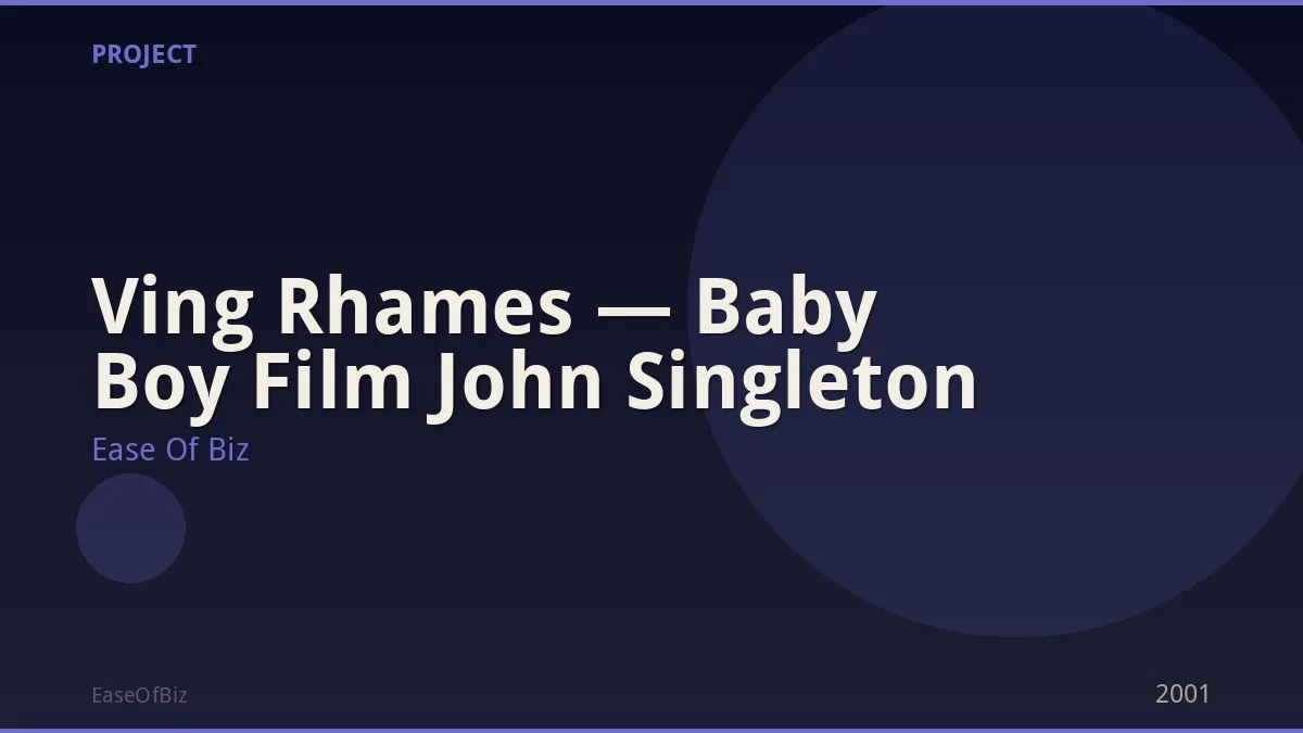 Ving Rhames — Baby Boy Film John Singleton