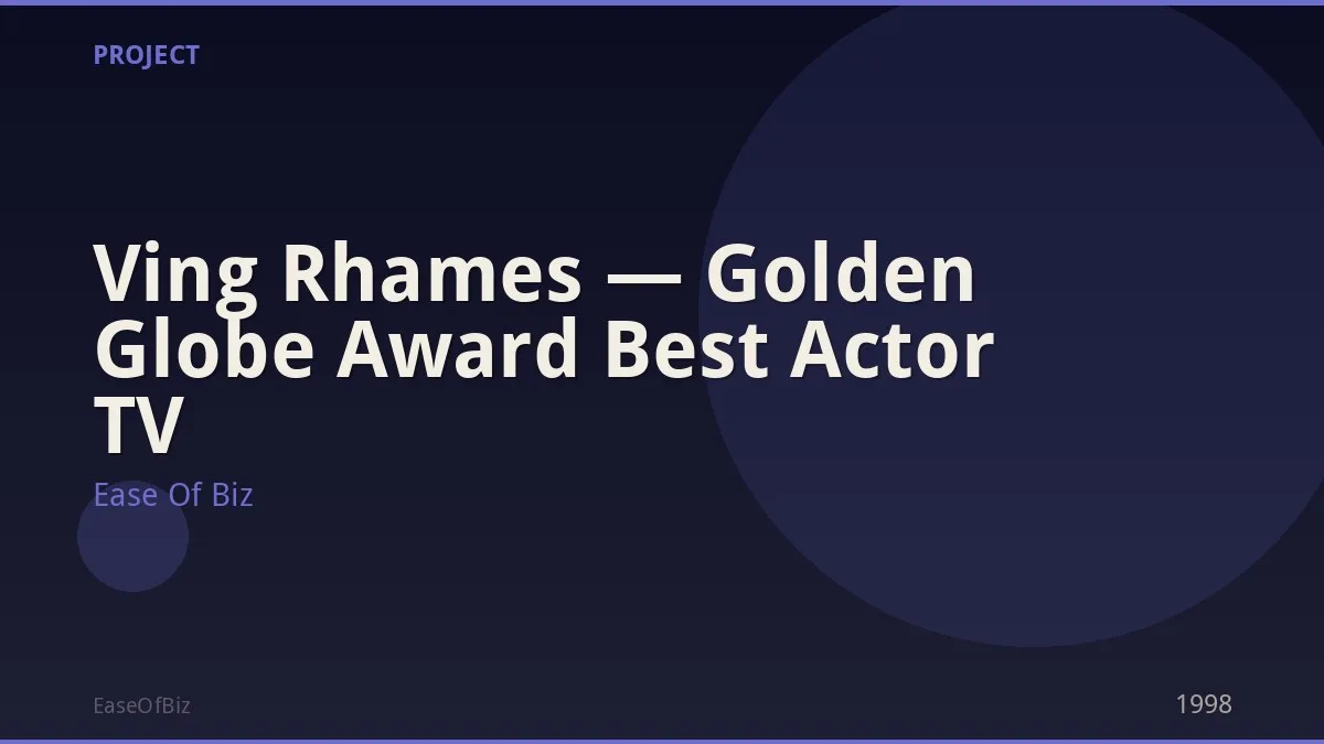 Ving Rhames — Golden Globe Award Best Actor TV