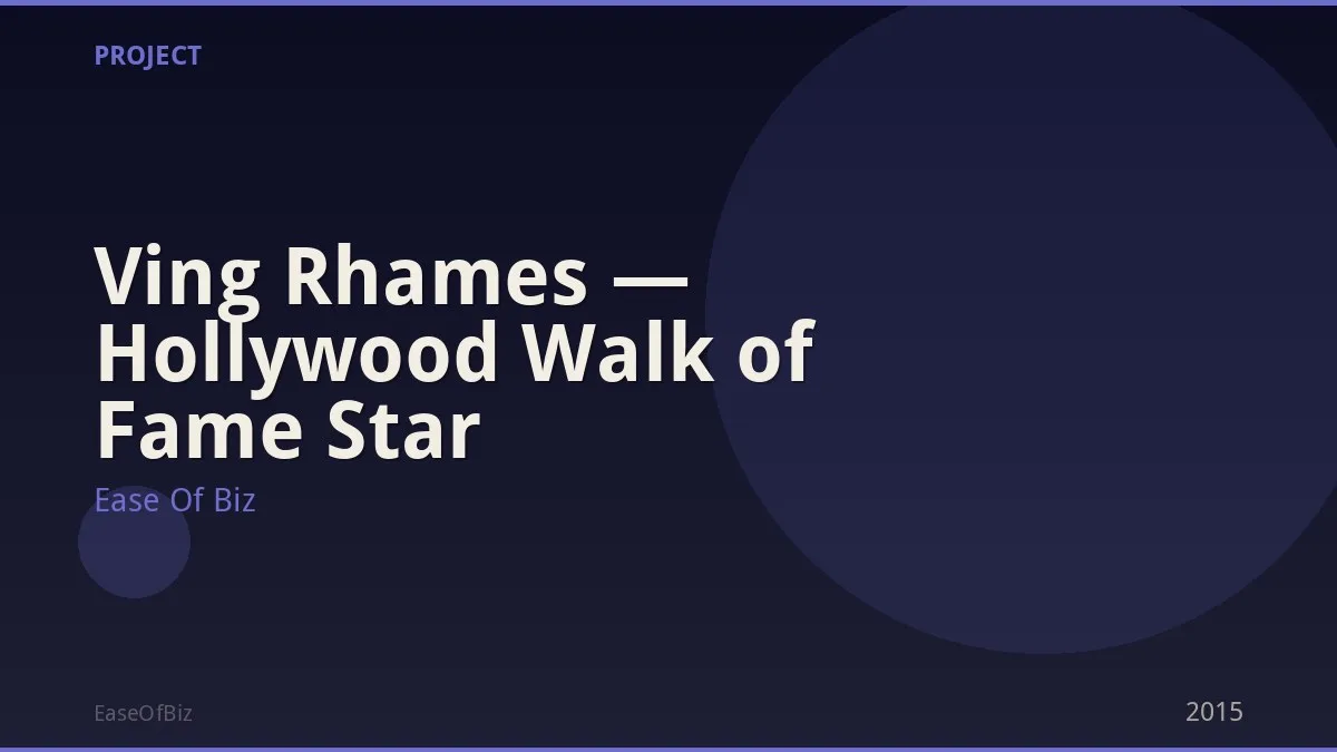Ving Rhames — Hollywood Walk of Fame Star
