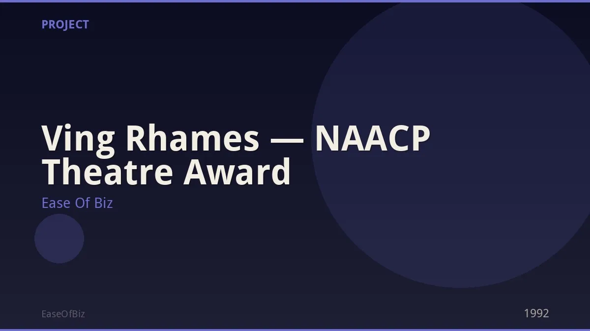Ving Rhames — NAACP Theatre Award