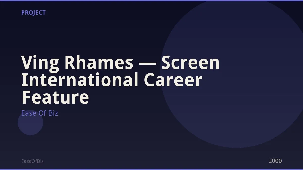 Ving Rhames — Screen International Career Feature