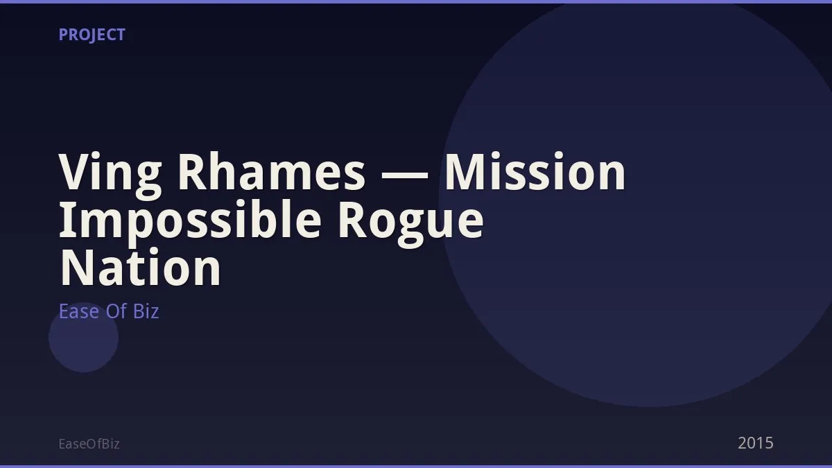 Ving Rhames — Mission Impossible Rogue Nation