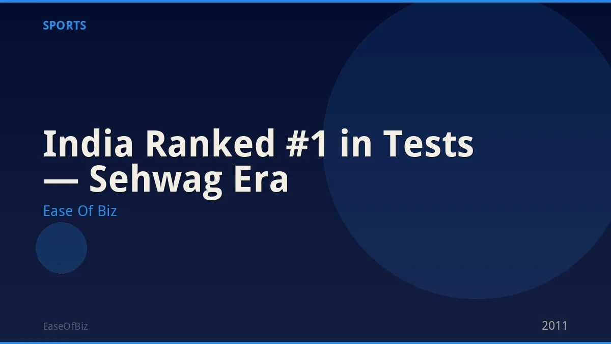 India Ranked #1 in Tests — Sehwag Era