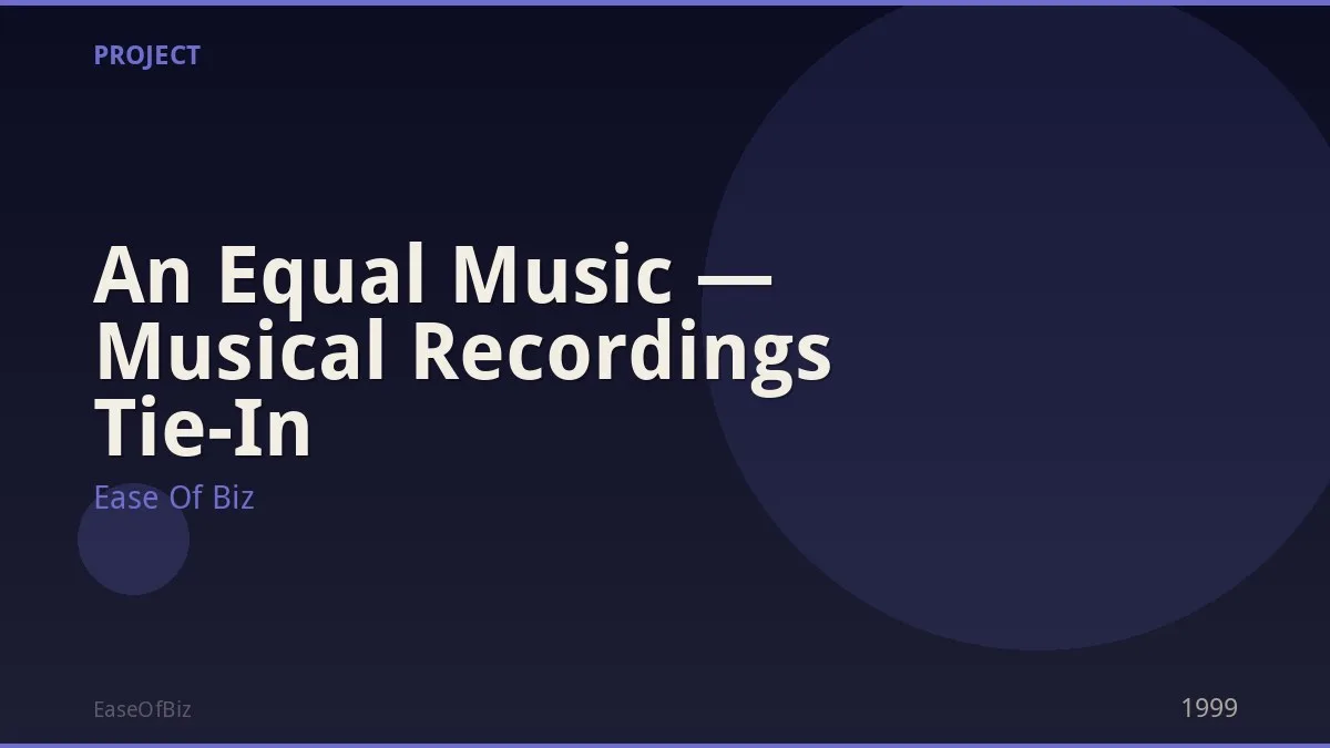 An Equal Music — Musical Recordings Tie-In