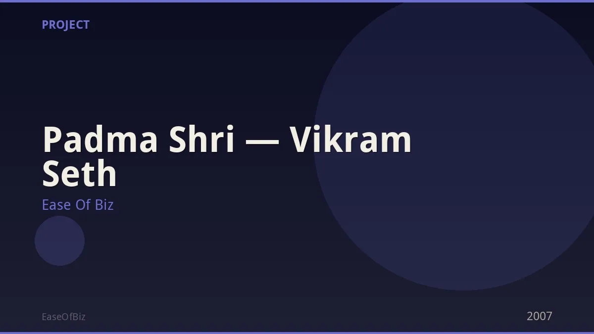 Padma Shri — Vikram Seth