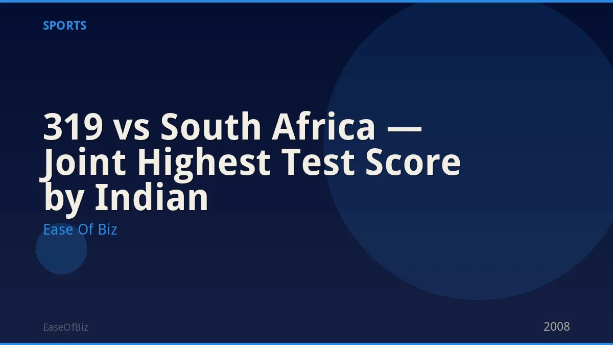 319 vs South Africa — Joint Highest Test Score by Indian