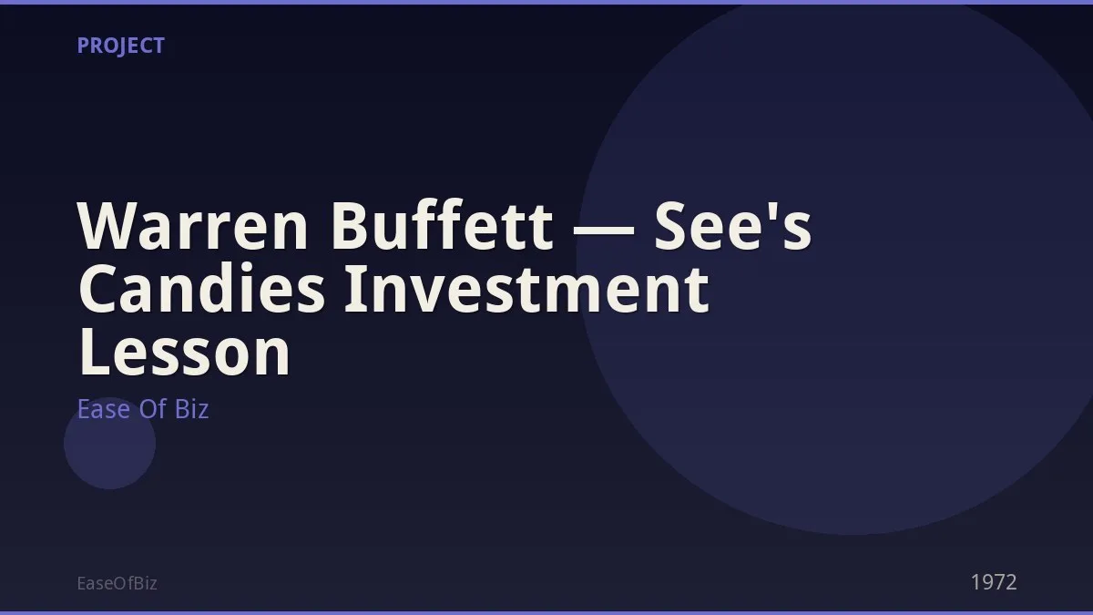 Warren Buffett — See's Candies Investment Lesson