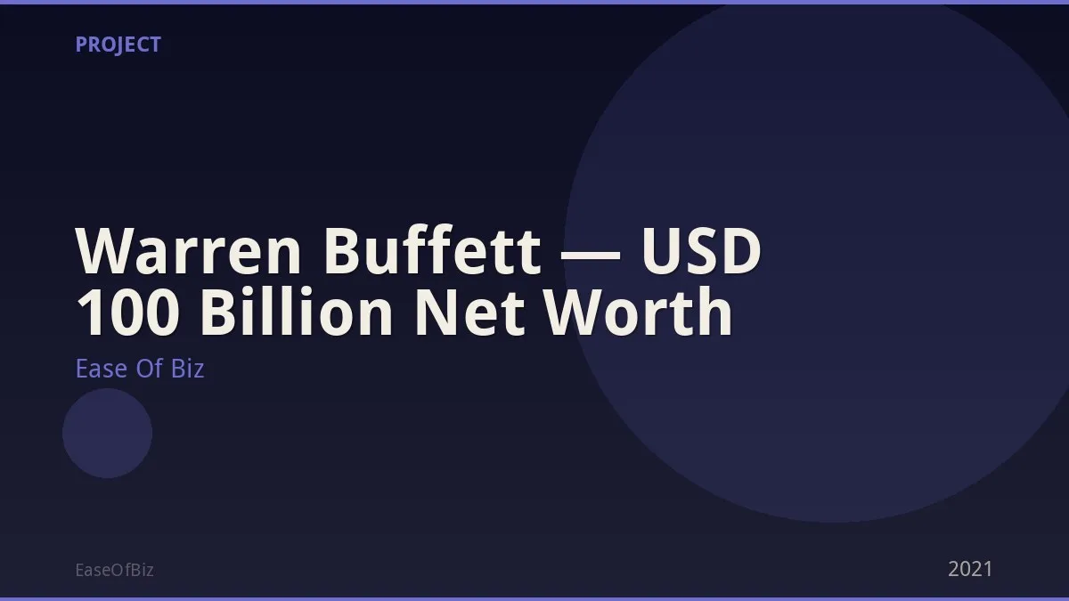 Warren Buffett — USD 100 Billion Net Worth