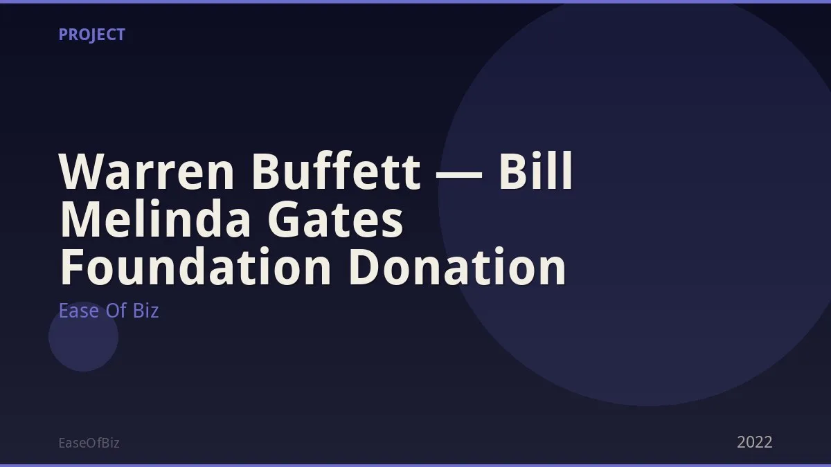 Warren Buffett — Bill Melinda Gates Foundation Donation