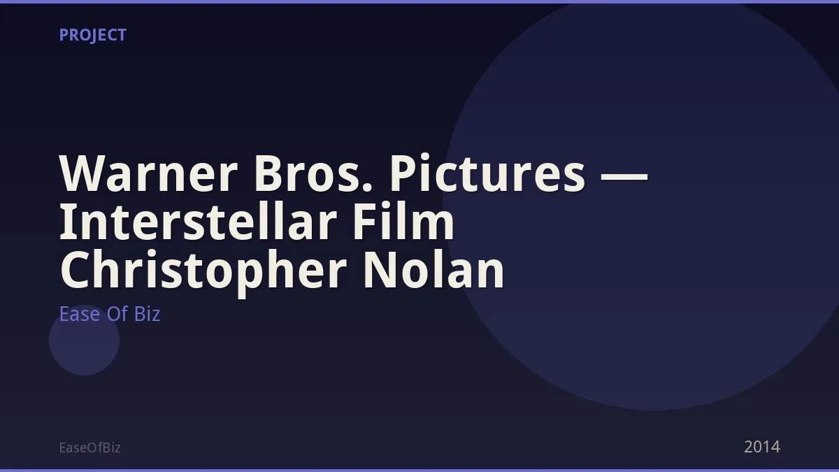 Warner Bros. Pictures — Interstellar Film Christopher Nolan