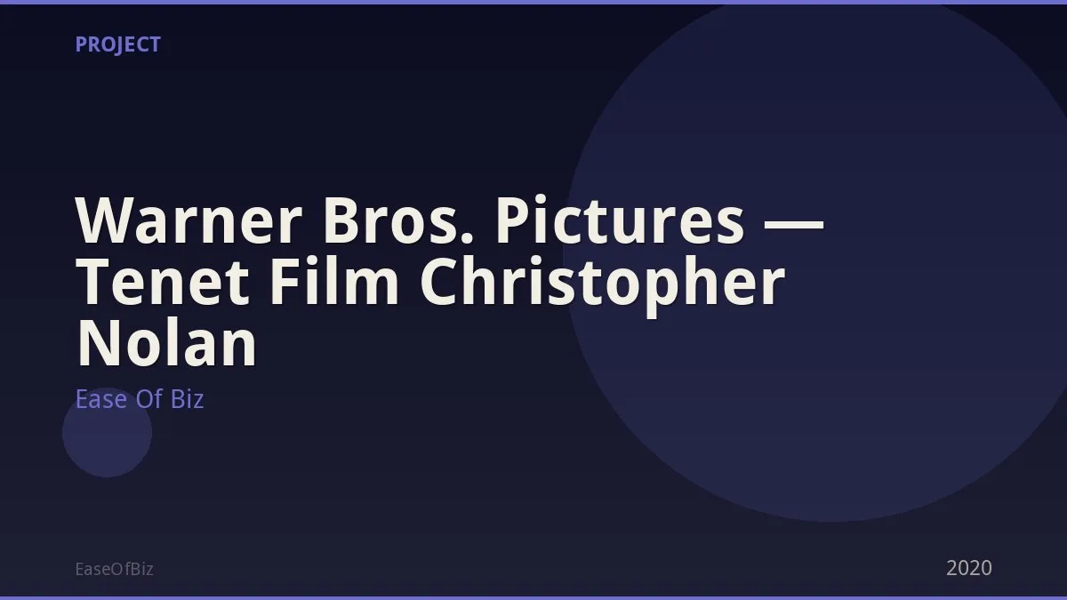 Warner Bros. Pictures — Tenet Film Christopher Nolan