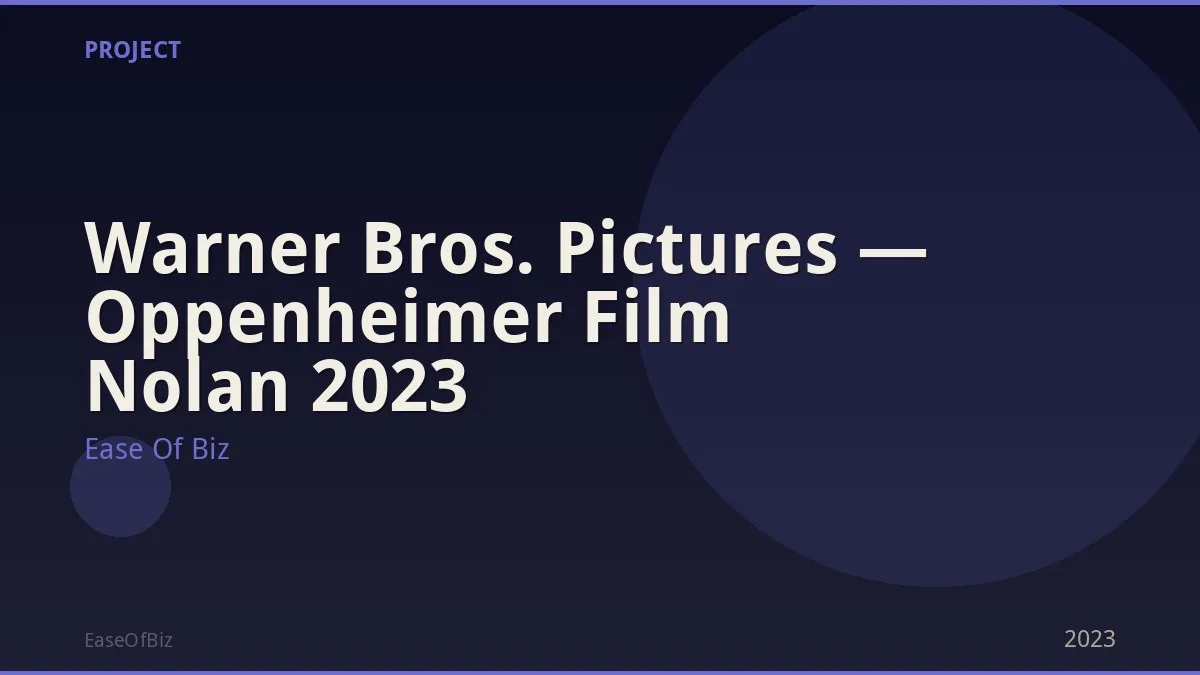 Warner Bros. Pictures — Oppenheimer Film Nolan 2023