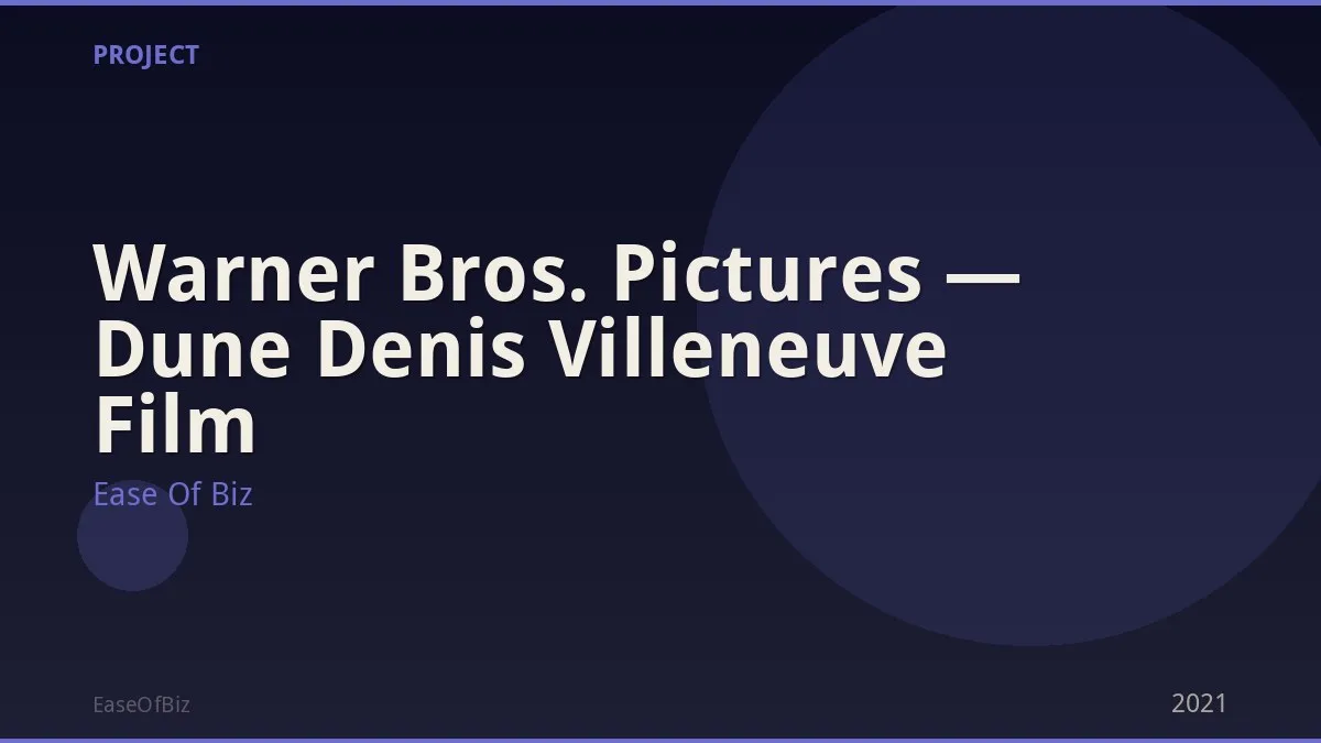 Warner Bros. Pictures — Dune Denis Villeneuve Film