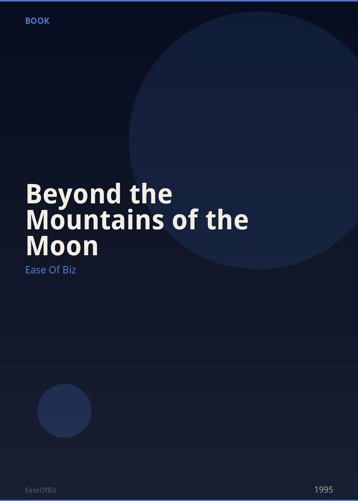 Beyond the Mountains of the Moon