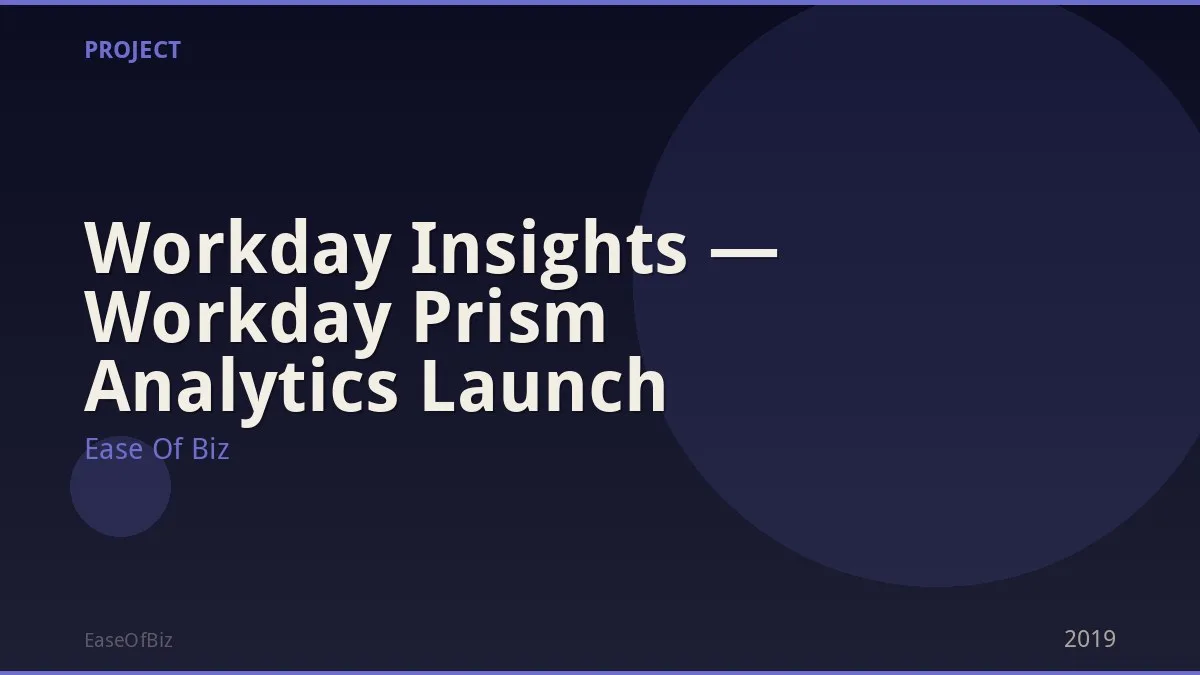 Workday Insights — Workday Prism Analytics Launch