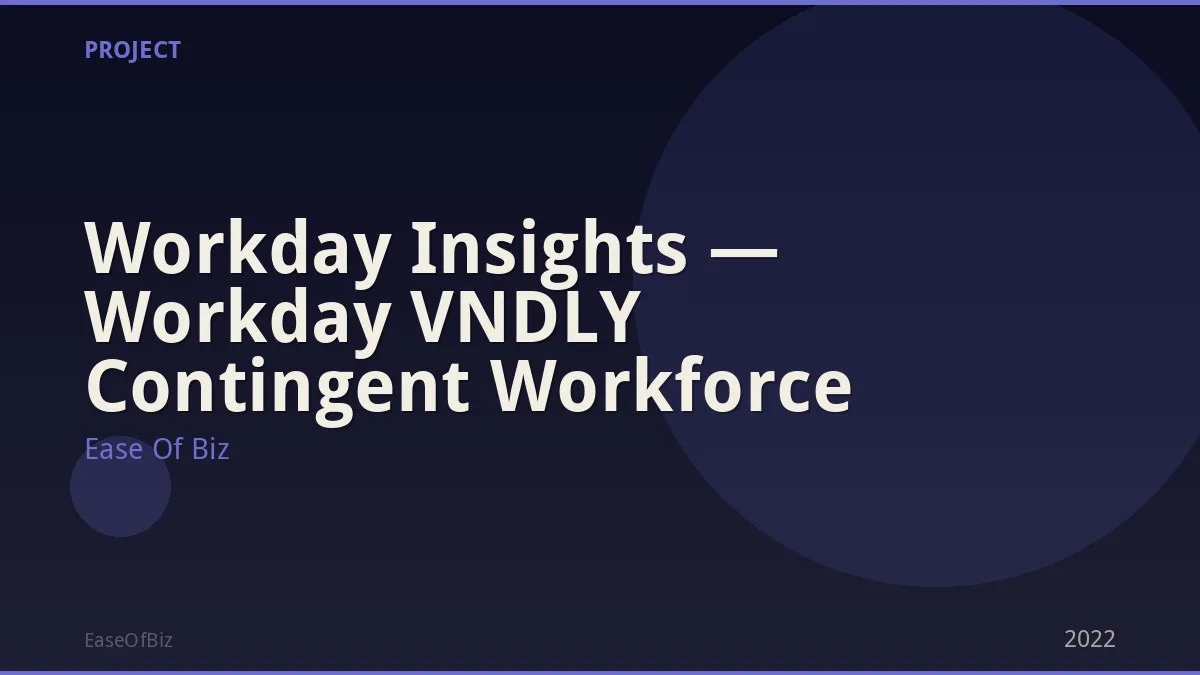 Workday Insights — Workday VNDLY Contingent Workforce